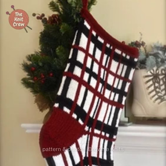 9 Madras Plaid Stocking- The Yarn Crew