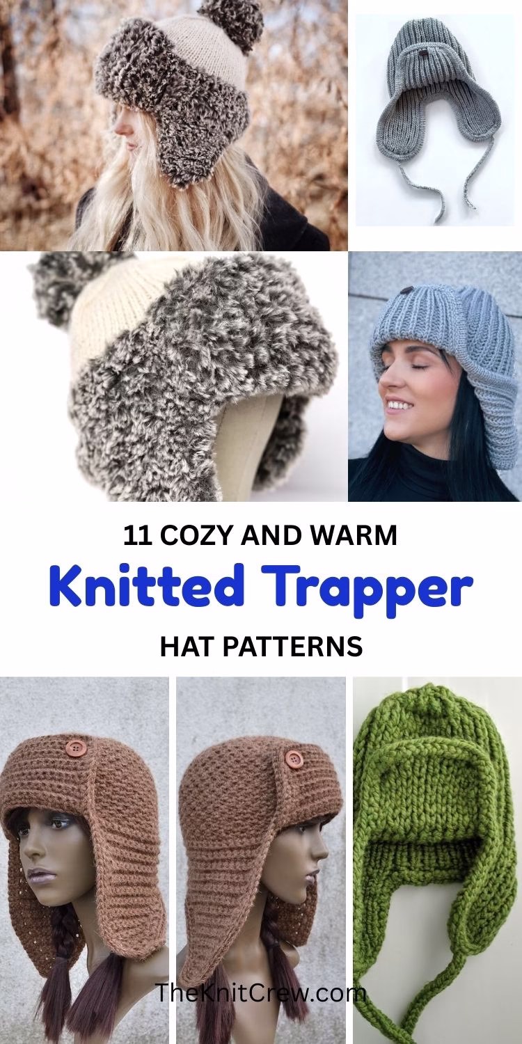 BLOG 1 - 11 Warm Knitted Trapper Hat Patterns - The Knit Crew
