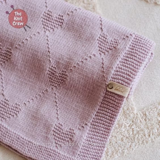 Heart-to-Heart Baby Blanket - 15 Easy Knitted Baby Afghan Patterns - The Knit Crew