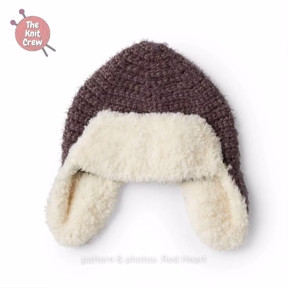 Red Heart Crochet Trapper Hat - The Knit Crew