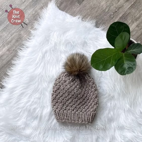Seed Stitch Knit Hat - Curated by The Knit Crew