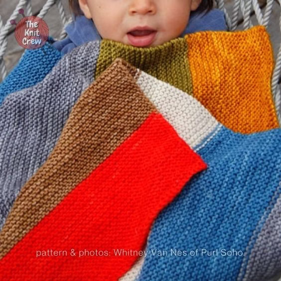 Super Easy Baby Blanket - 15 Easy Knitted Baby Afghan Patterns - The Knit Crew
