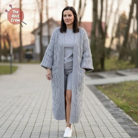 Oversized Cardigan Knitting Pattern - Curated By The Knit Crew