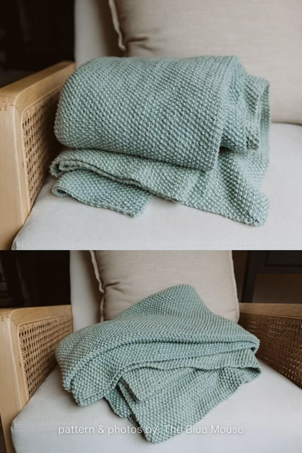 5. Minimalist One-Row Knit Blanket Pattern Collection - Curated by The Knit Crew