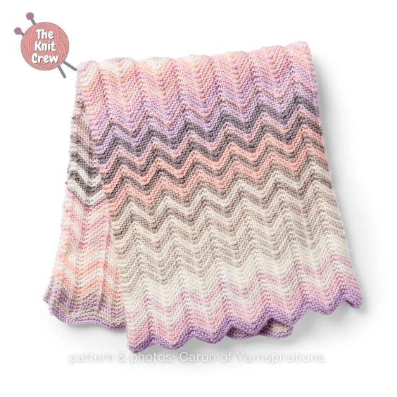 Caron Shaded Chevrons Baby Blanket - Curated By The Knit Crew