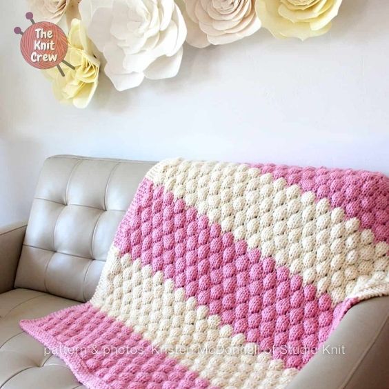 Chunky Bubble Stitch Blanket - Curated By The Knit Crew