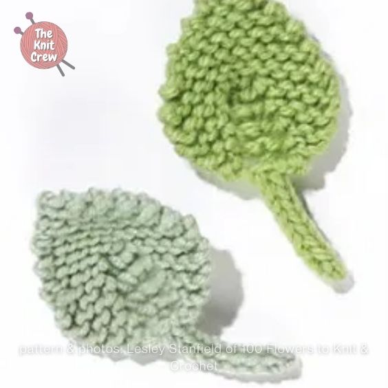Knit Flower Small Leaf Curated By The Knit Crew